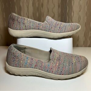 Skechers Reggae Fest Wicker Women's 9.5 Taupe Slip On Relaxed Fit Shoes 49291